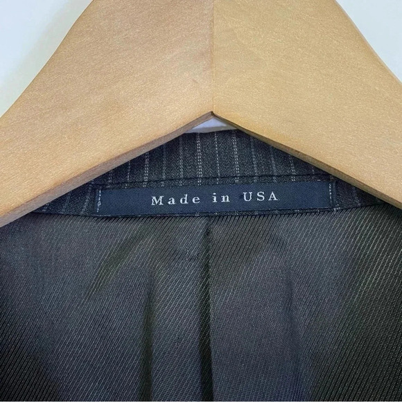 BURBERRY London Blazer Stripe Gray Wool Sz 42L - Picture 4 of 13